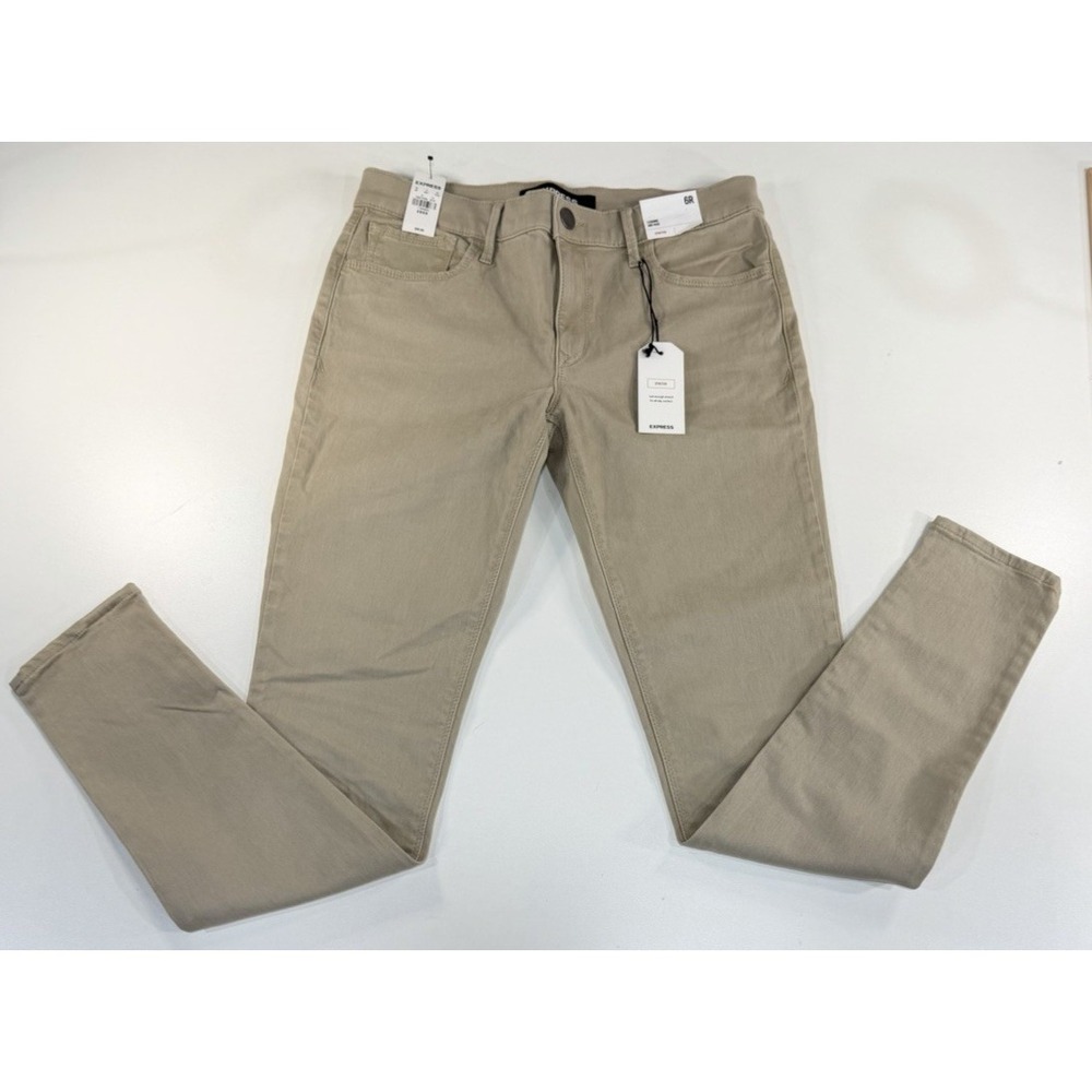 NWT Express Khaki Legging Jeans Women's 6R Mid Rise Stretch Skinny Casual Chic